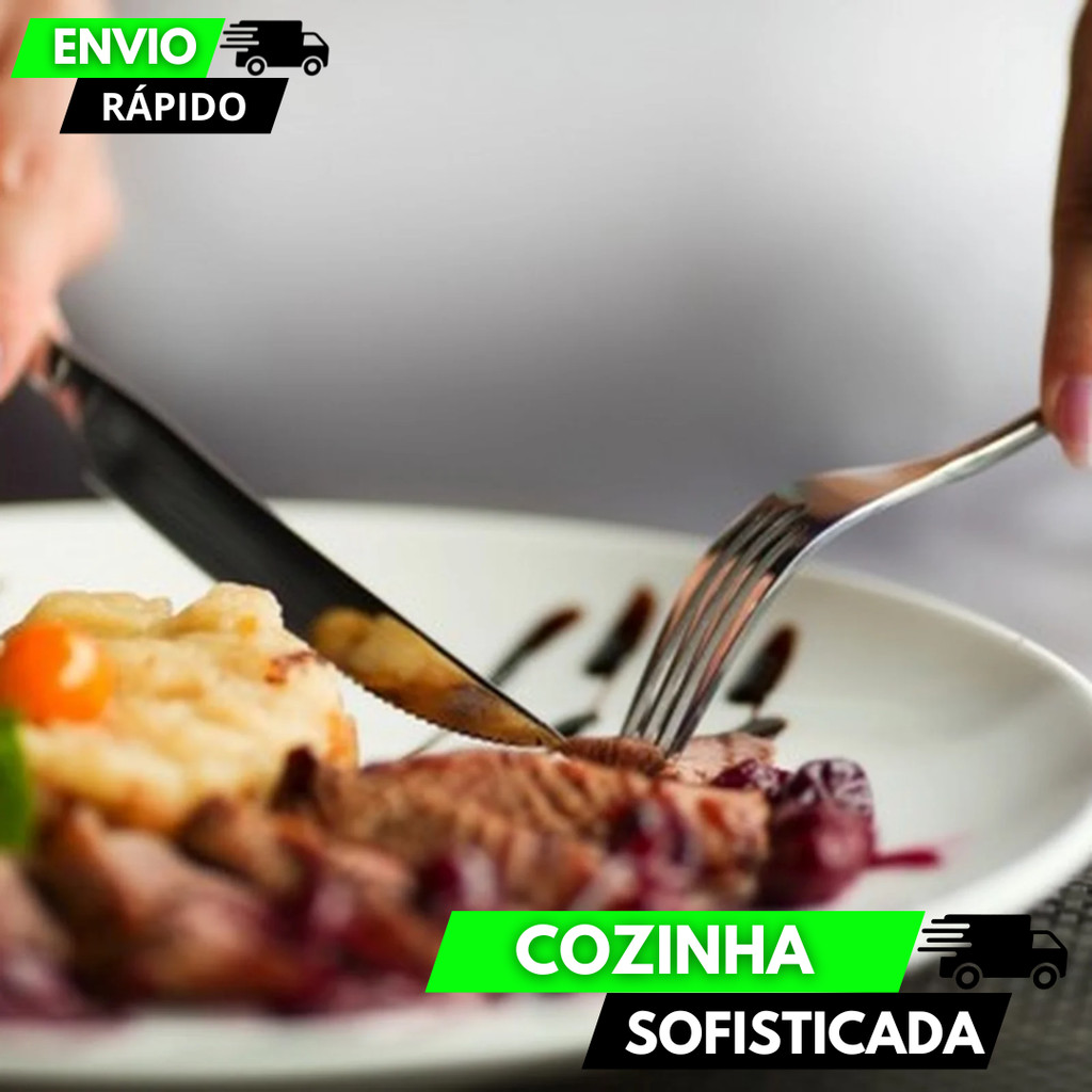 Jogo Talheres 12/48/36/24 Aço Inox Elegante Faca Garfo Casa Buffet Restaurante Churrascaria Cozinha — imagem 2 de 2