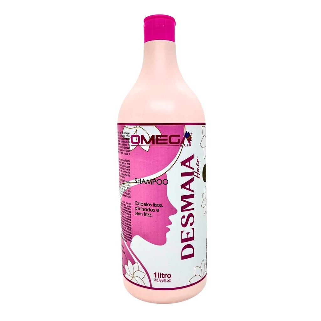 Shampoo Anti Frizz Desmaia Cabelo Sem Sal 1L Omega Hair