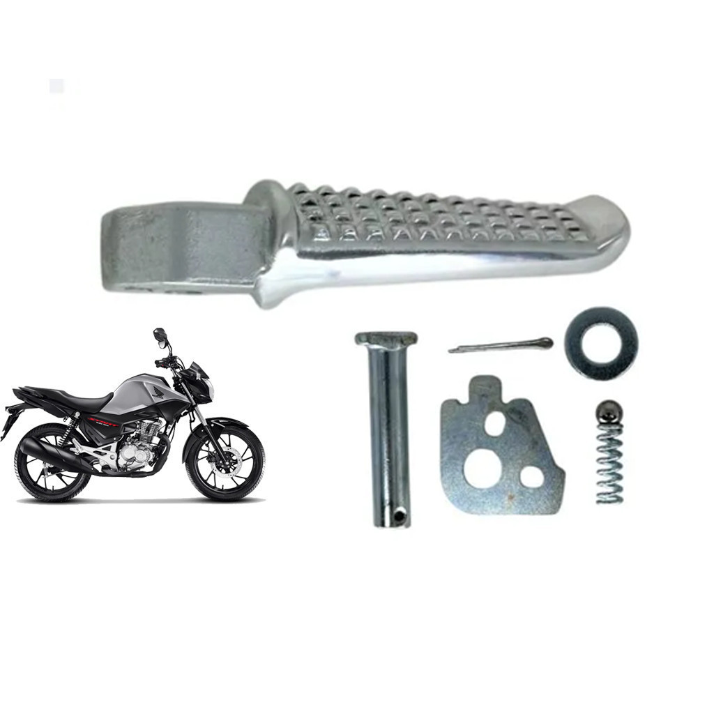Estribo de Apoio Traseiro Lado Direito para Nova CG 160 Titan 2025 - Linha Polida Mega Moto
