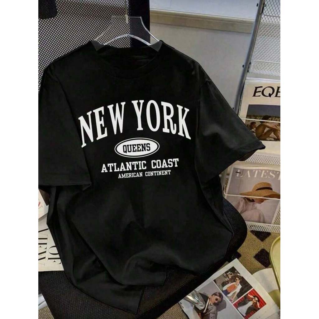 Camiseta Masculina Plus Size New York Atlantic Coast Casual 100% Algodão Camisa Unissex