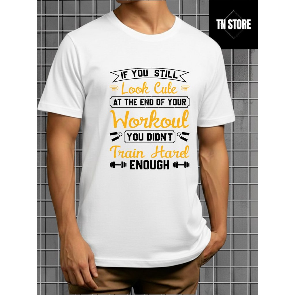 Camiseta Fitness Academia Gym Treino Esporte Camisa Blusa Unissex Masculino Feminino 100% Algodão Preto Branco Plus Size
