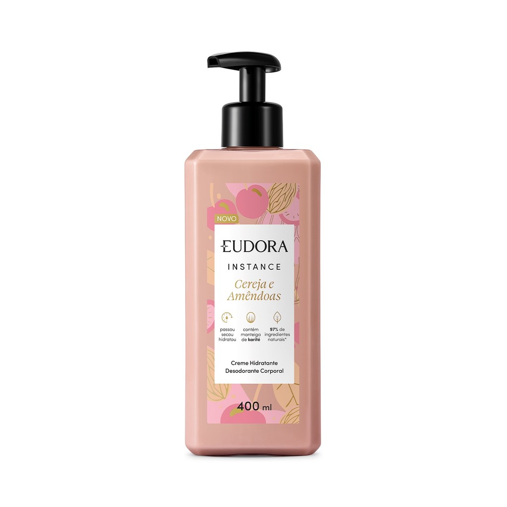 Imagem Eudora Instance Cereja e Amêndoas - Creme Hidratante Desodorante Corporal 400ml