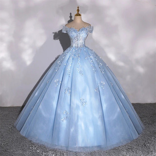Vestido de Noite Azul 2026 Novo Estilo Ombro a Ombro de Alto Padrão para Apresentações de Exame Vocal e Anfitriãs Adulta