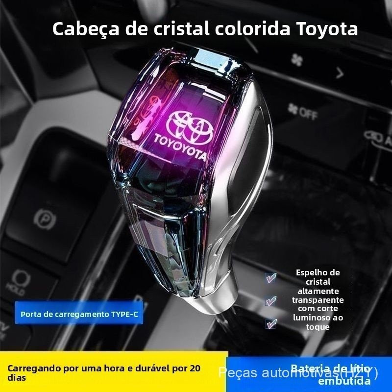 Compatível com Toyota Camry, Corolla, RAV4, Highlander, alavanca de câmbio de cristal luminosa modificada KWG1 JTHN B8F2