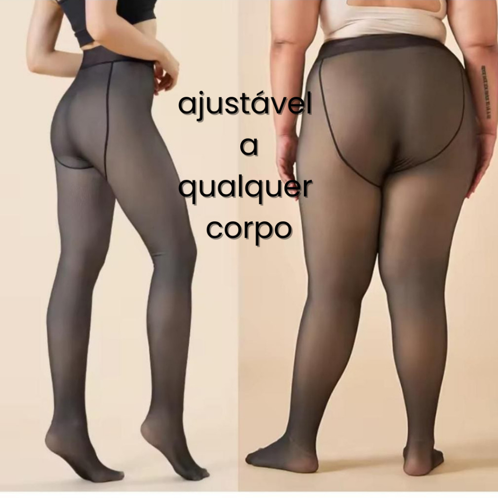 Meia Calça Térmica Feminina Inverno Forrada Aveludada Quente Saia Vestido Perna Achadinhos