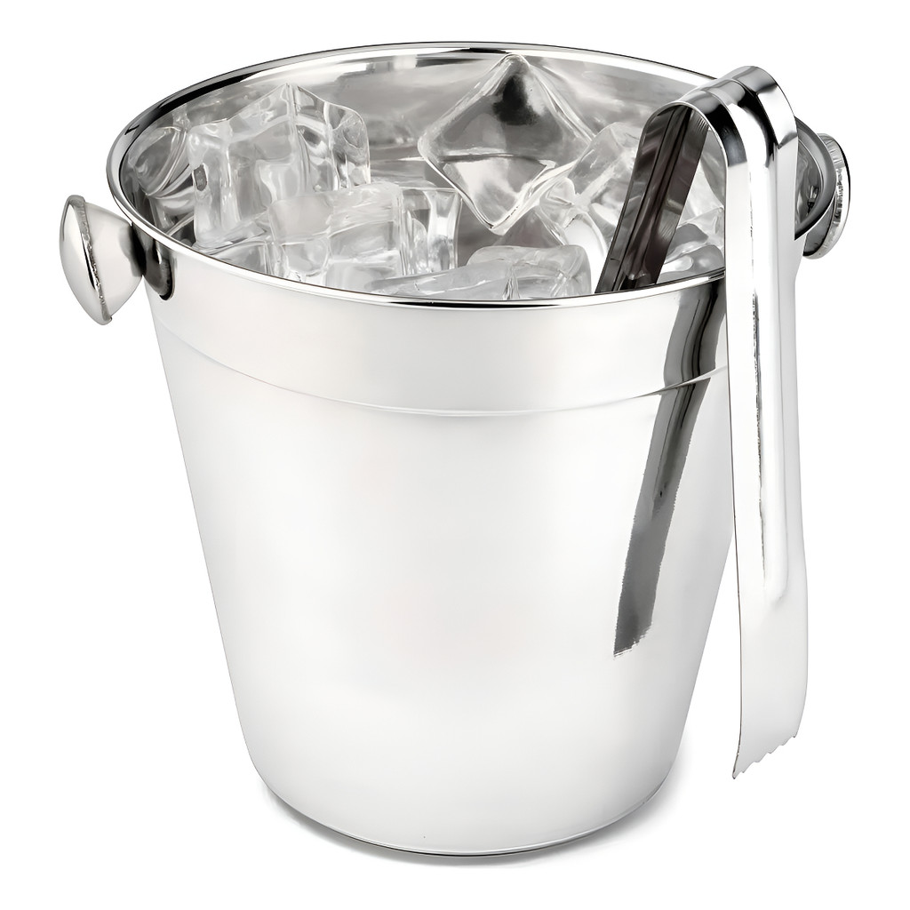 Balde 1,250 Litro + Pegador Gelo Inox Bebidas Whisky Kit