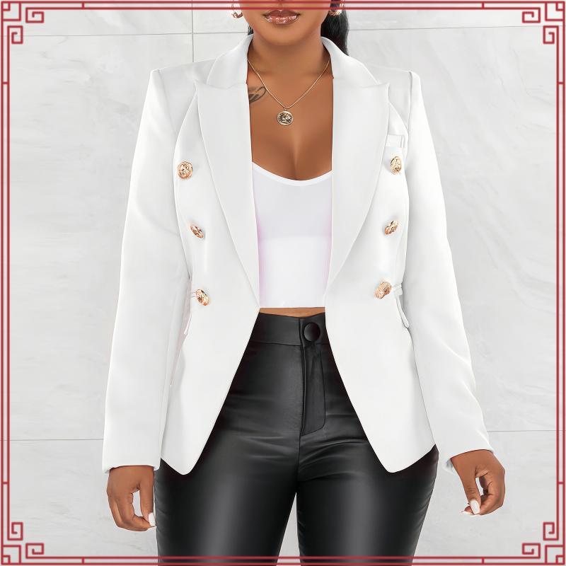 Blazer Feminino Alfaiataria Cores Botões Luxo Moda Elegante
