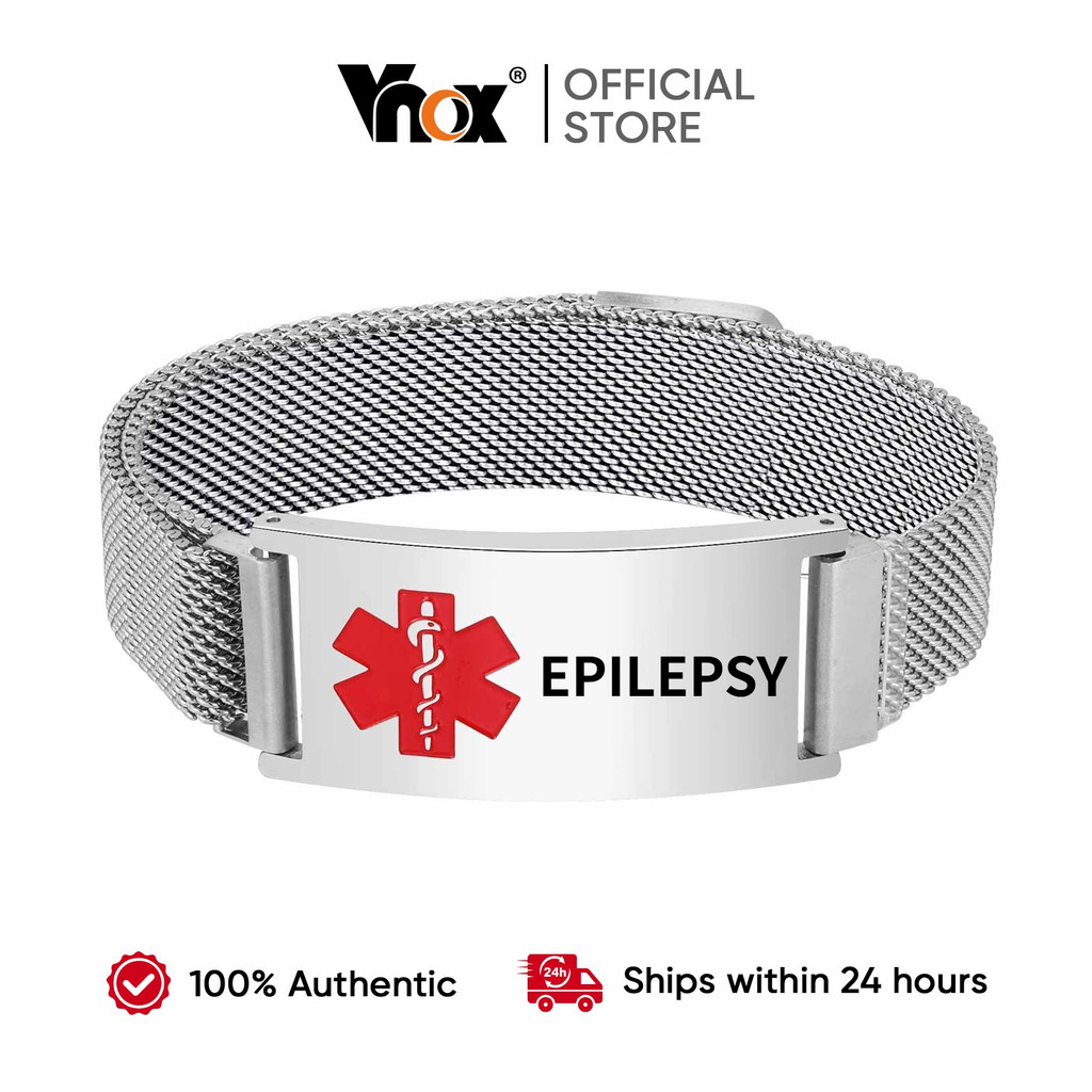 Pulseiras De Alerta Médico Vnox Para Homens E Mulheres Identificação Médica Ajustável De Aço Inoxidável Fecho De Seguran