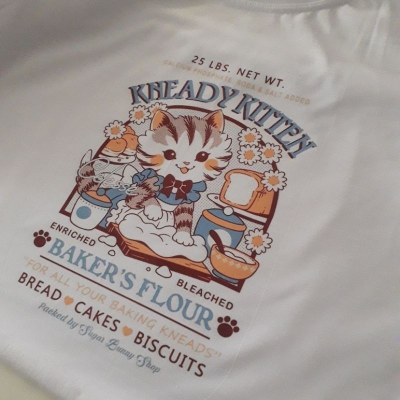 Camiseta Gato Padeiro Feminina Cat Bread 100% Algodão Premium 🐱🥖 Cute Aesthetic Viral TikTok Feminina ✨