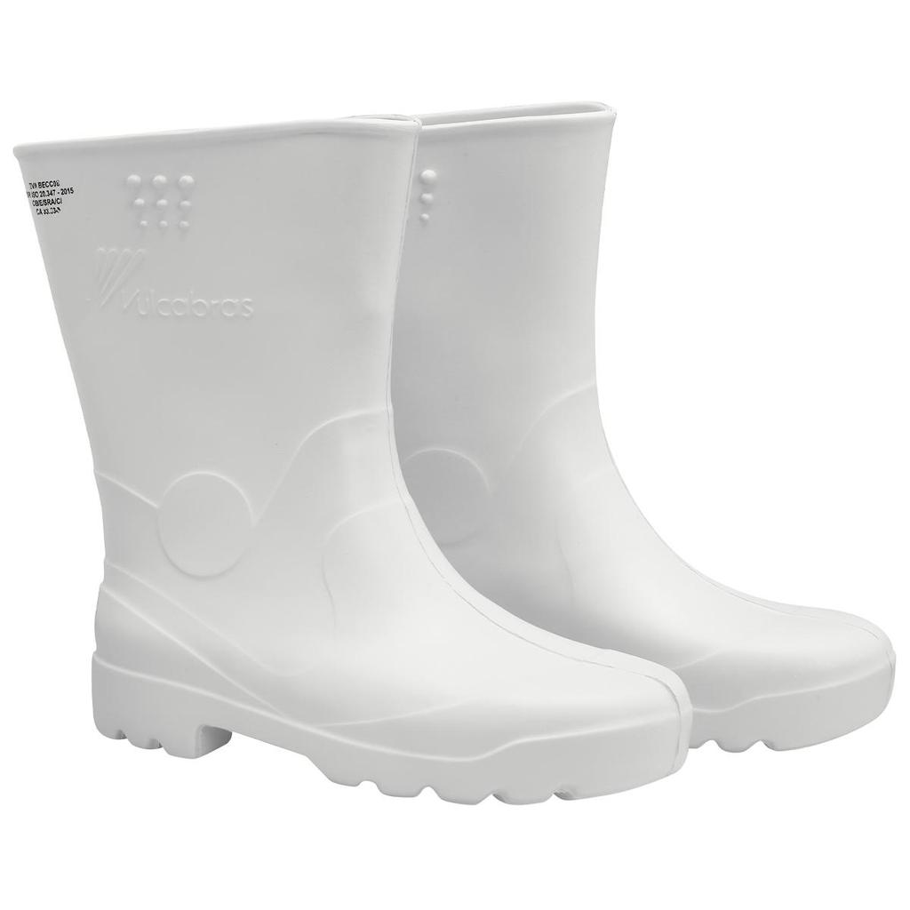 Bota de Borracha Impermeável PVC Cano Curto Branco BECC08 - Vulcabras