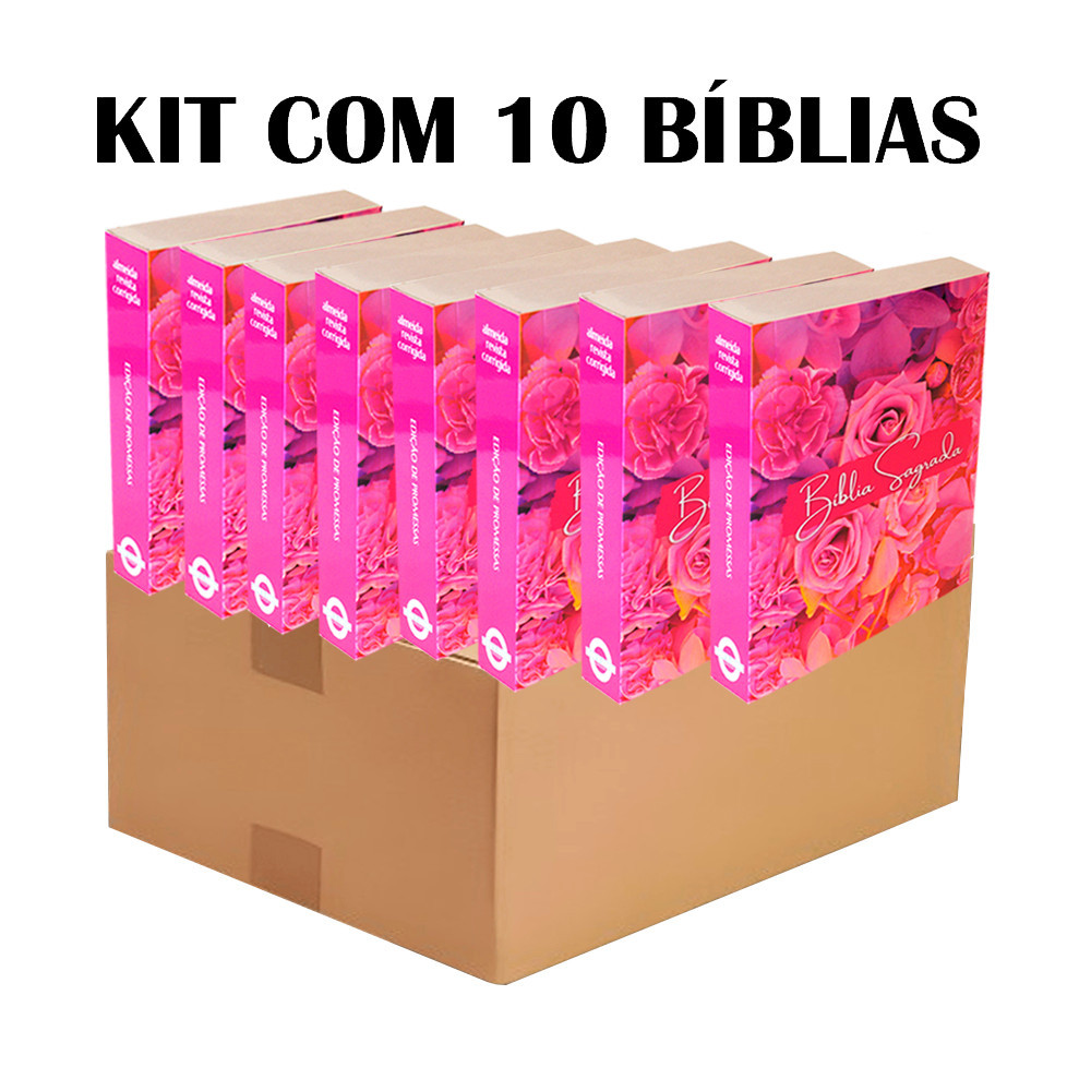 Kit 10 Bíblias Evangelismo | Edição de Promessas para Evangelizar - Flor Rosa Pínk em Oferta na Shopee