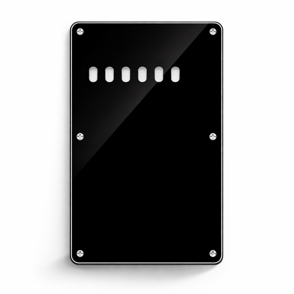 Escudo Traseiro Guitarra Mola 3 Camadas Preto Brilhante Wave NWB-01/BK3