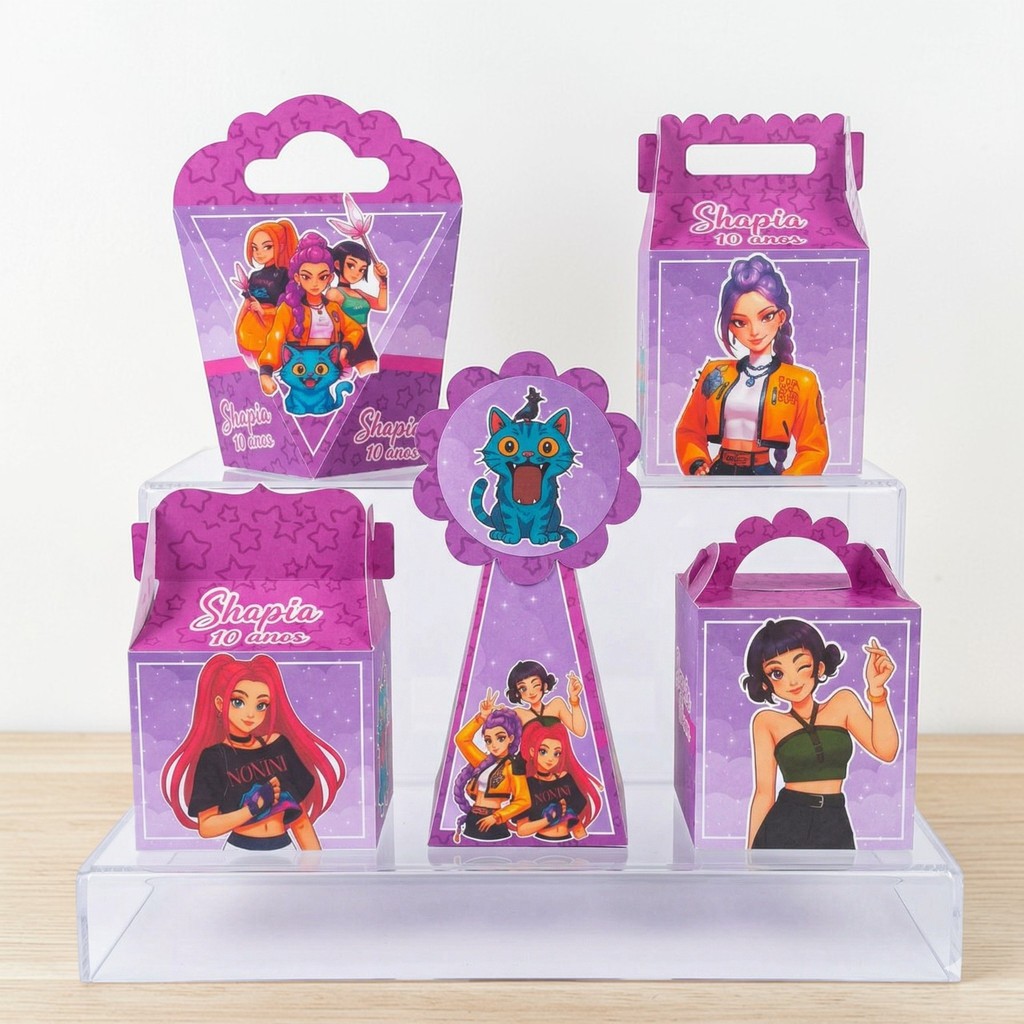 Kit Festa GUERREIRAS DO K-POP Personalizado (PEGUE E MONTE) | Lembrancinhas e mimos para aniversário