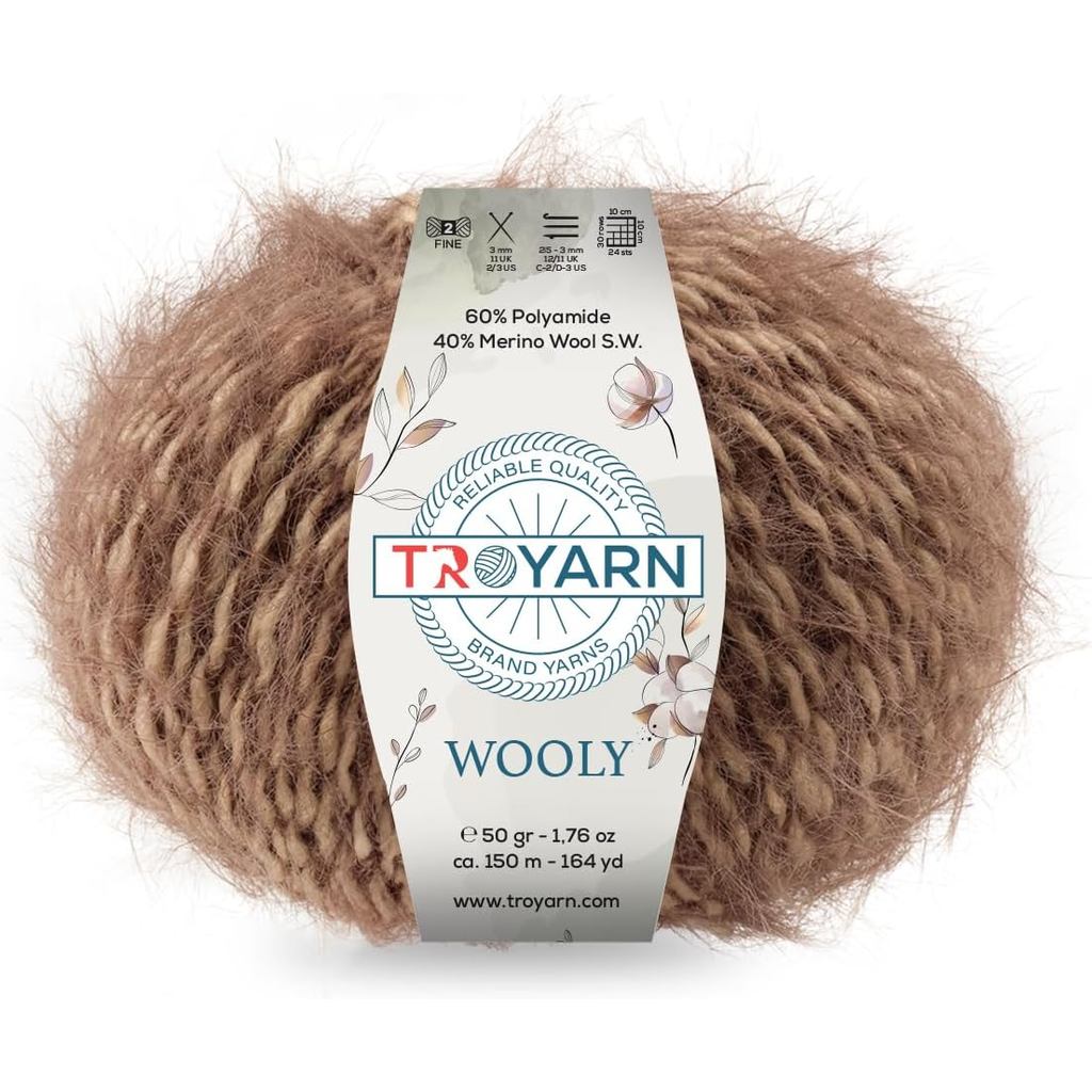 Lã para Tricô, Design para Cachecóis, Cobertores Aconchegantes, Mistura de Lã Merino Natural com Maciez, Qualidade e Dur