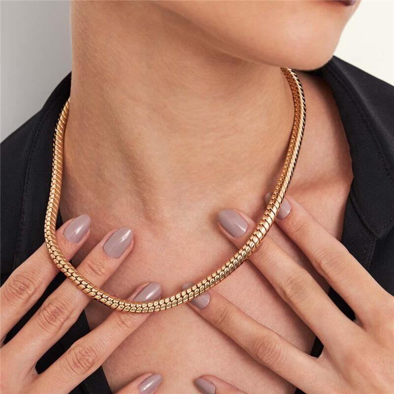 Corrente feminina Rabo de Rato lisa banhada em ouro 18k