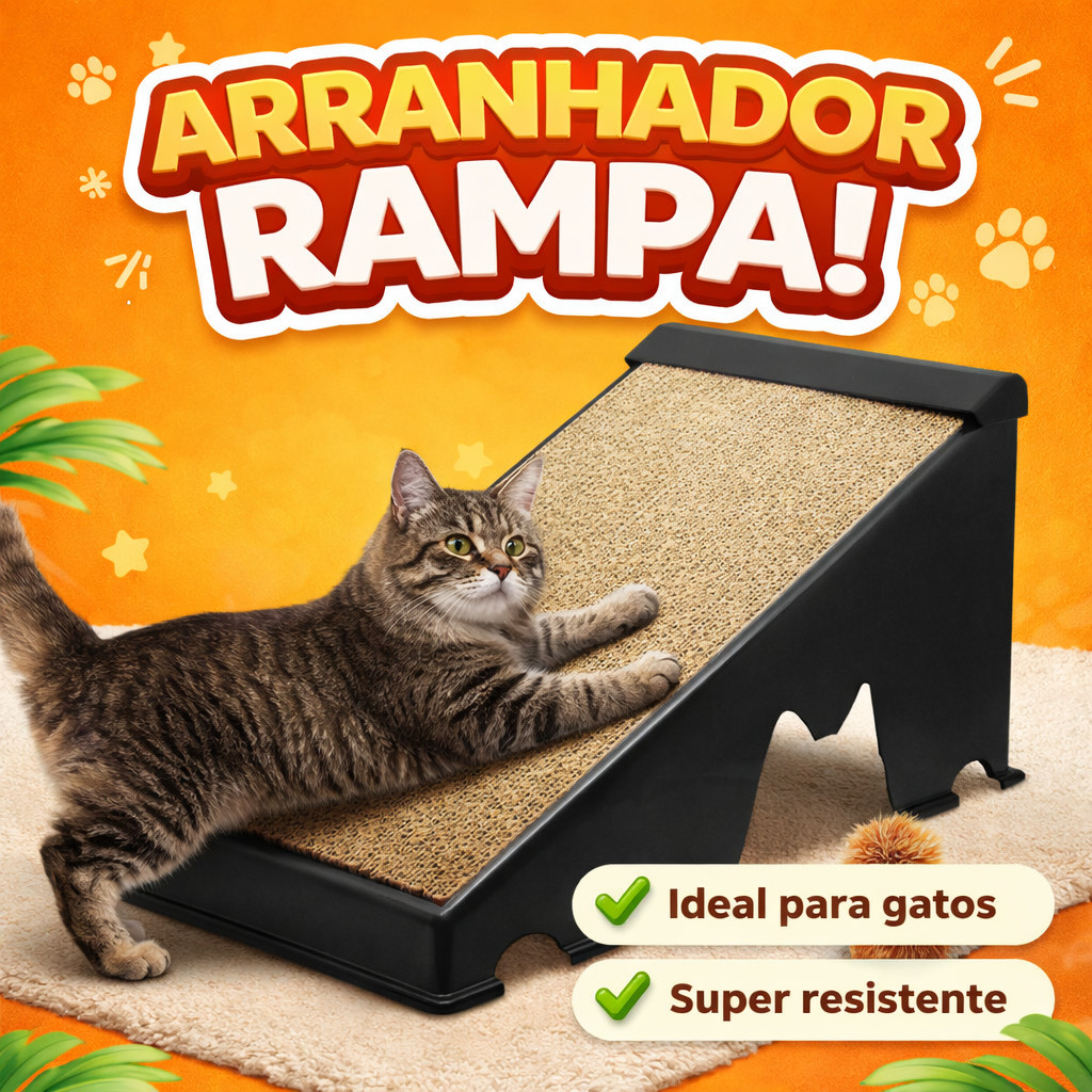 Arranhador Gato Rampa Plástica Interativo Anti Stress Premium