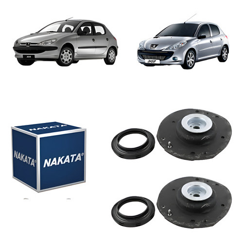 Par Coxim Amortecedor Dianteiro Peugeot 207 2015 Nakata