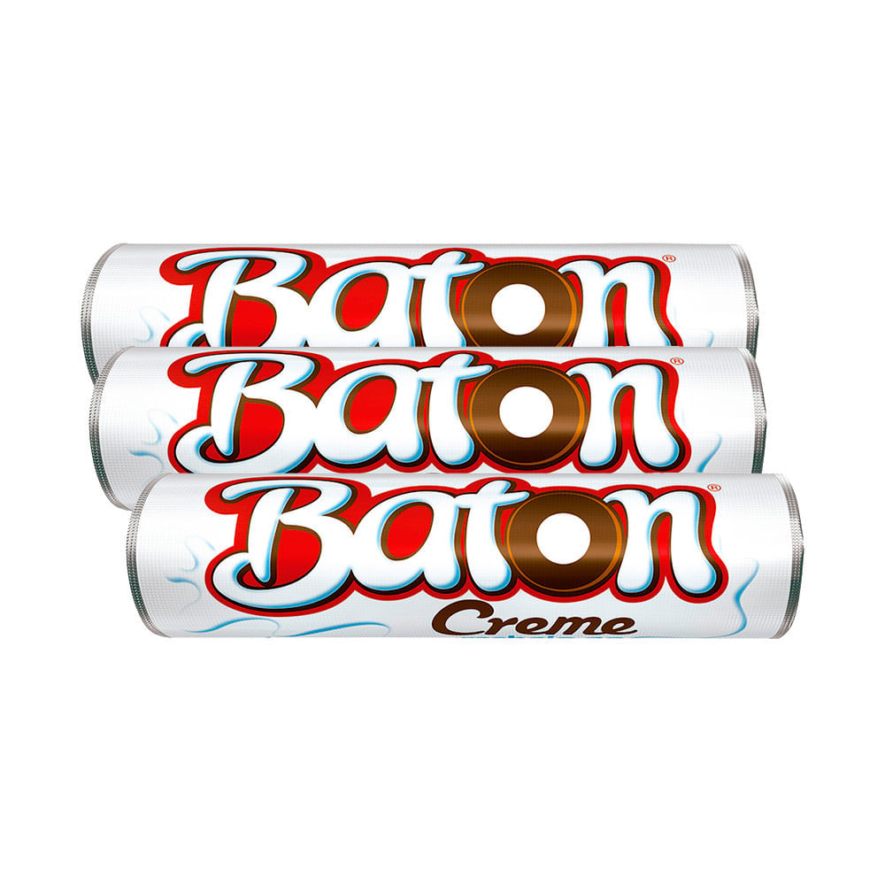 Kit 3 Chocolate Garoto Baton Recheado Creme 16g em Oferta na Shopee