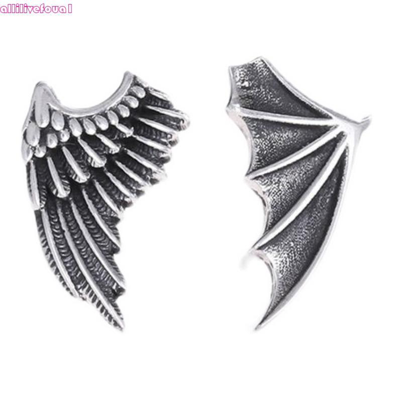 allilivefoua1 Retro Wing Brincos Orelha Polidos