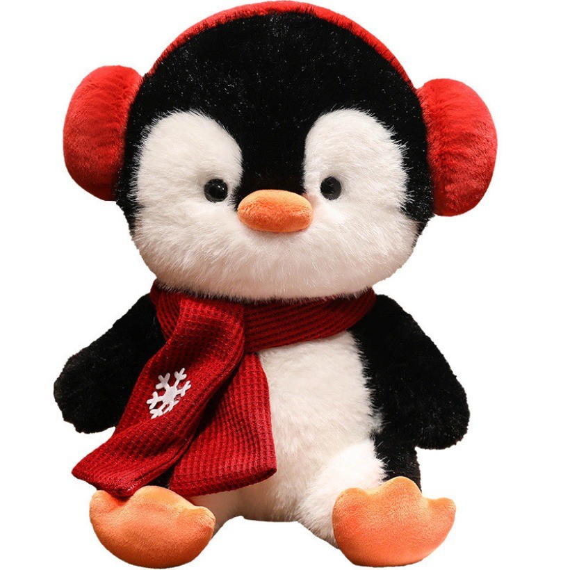 Super Macio Toque Presente De Natal Bonito Boneco De Neve Brinquedo De Pelúcia Chapéu De Papai Noel Pinguim Boneca Trave