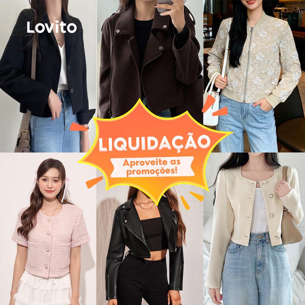 Lovito Special Casual Outerwear for Women (Size XS&S) em Oferta na Shopee