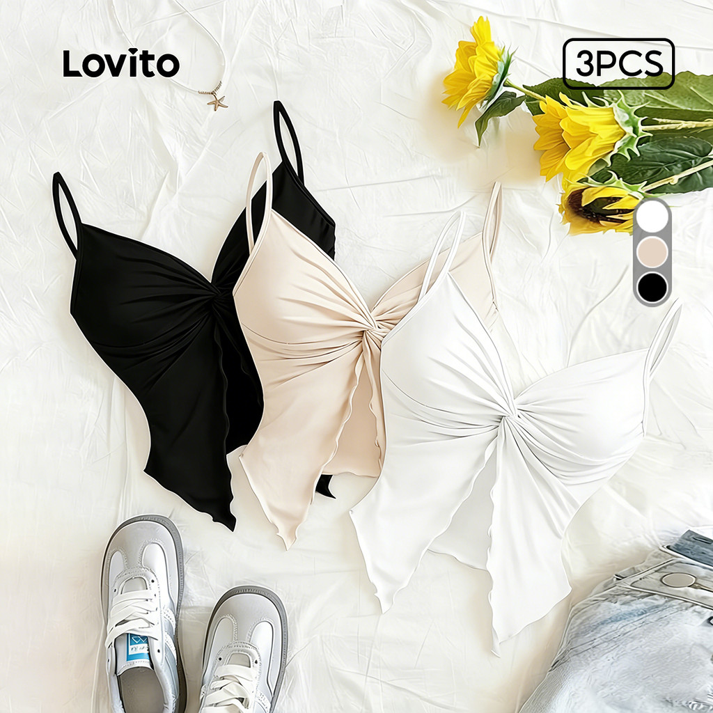 Lovito  Casual Top 3 Nós para Mulheres Primavera/Verão LNE141X040 em Oferta na Shopee