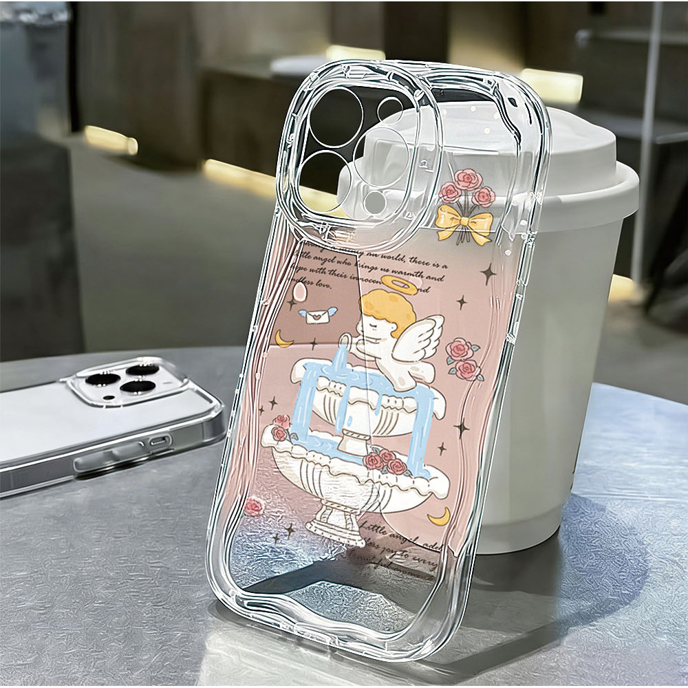 Capa Para Samsung S24 Plus S24Ultra S23 FE S20 S22Ultra S21 A55 A15 A14 M34 Fonte Anjo Crianças E Carta Caso De Telefone