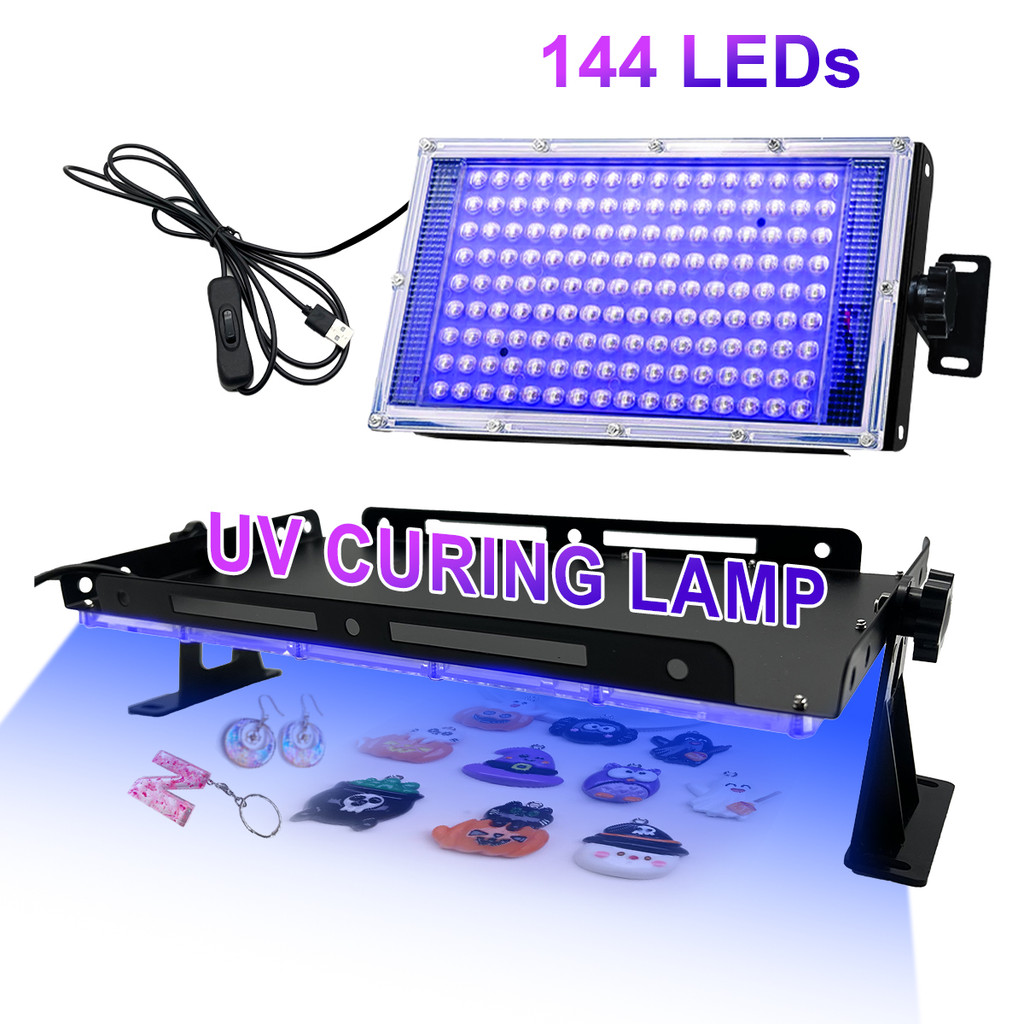 144 Leds USB Luz Roxa 395nm Lâmpada De Cura UV Fluorescente Detecção Cola Sem Sombra Óleo Verde Resina