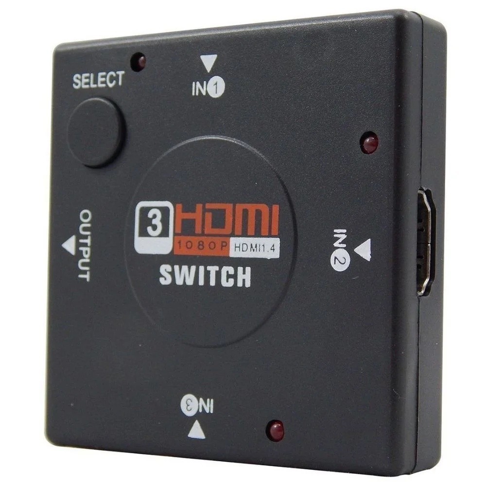 Chaveador Switch HDMI 3x1 Full HD 1080p – Tomate MTV-141 em Oferta na Shopee