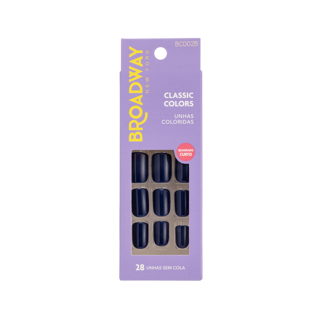 Unha Quadrado Curto Baby Blue - Broadway New York