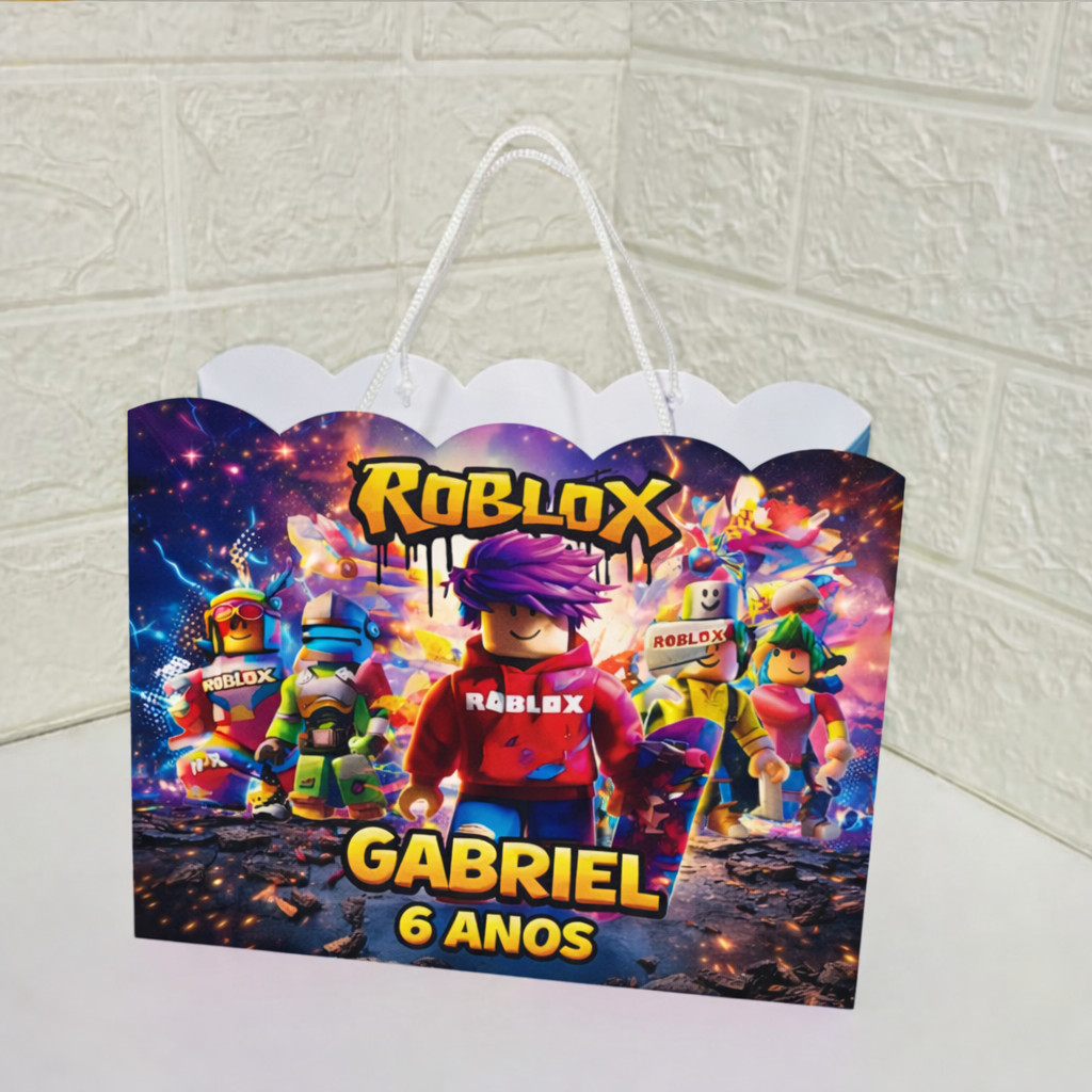 Sacolinha Roblox, Personalizado | Sacolinha | Mimos | Lembrancinha | Aniversário Roblox PEGUE E MONTE
