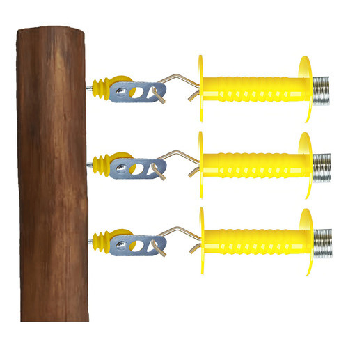 Detalhes do Kit 2 Porteiras 2 Batentes Cerca Elétrica Rural Amarelo Ambientude