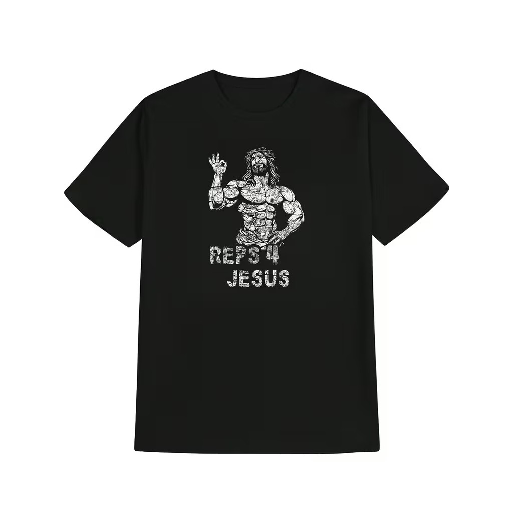 Camiseta Masculina Academia Reps 4 Lançamento 100% algodão Unissex Plus Size Oversized Premium - Estampaê