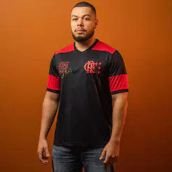 Camiseta Flamengo Zico 10 Preto/Vermelho