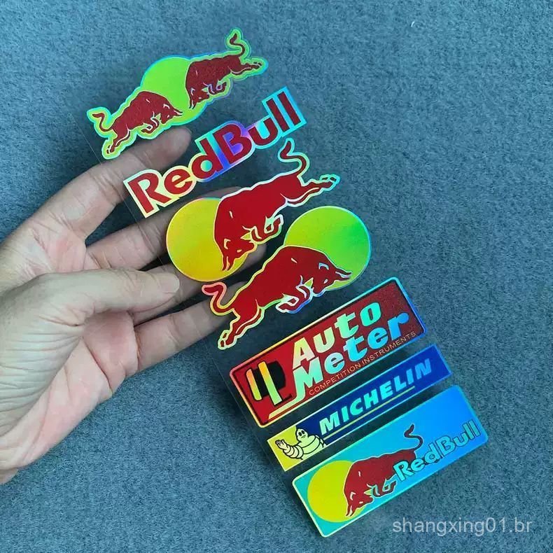 Adesivo Red Bull Adesivo de Modificação de Motocicleta Patrocinador Reflexivo Impermeável Decoração de Elé