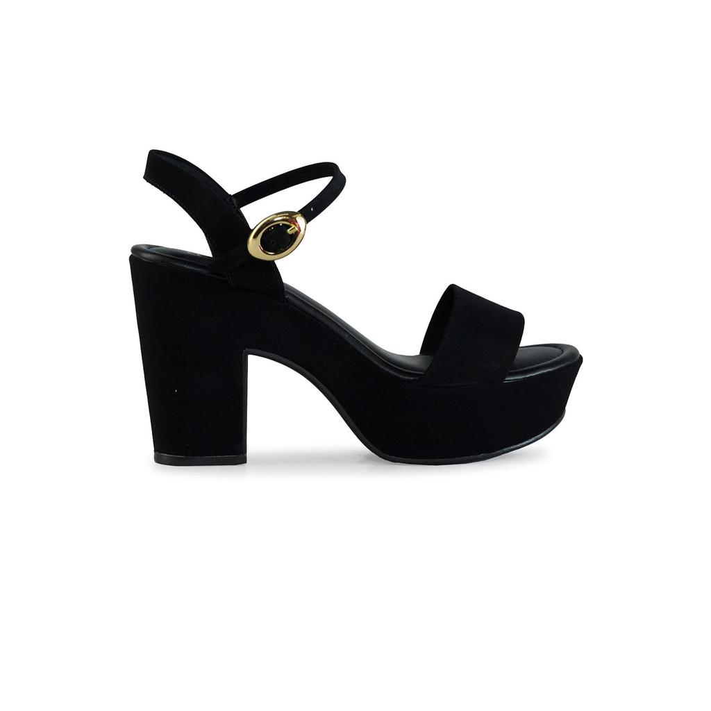 Sandália Meia Pata Bebecê Casual Salto Bloco Alto Detalhe Na Fivela