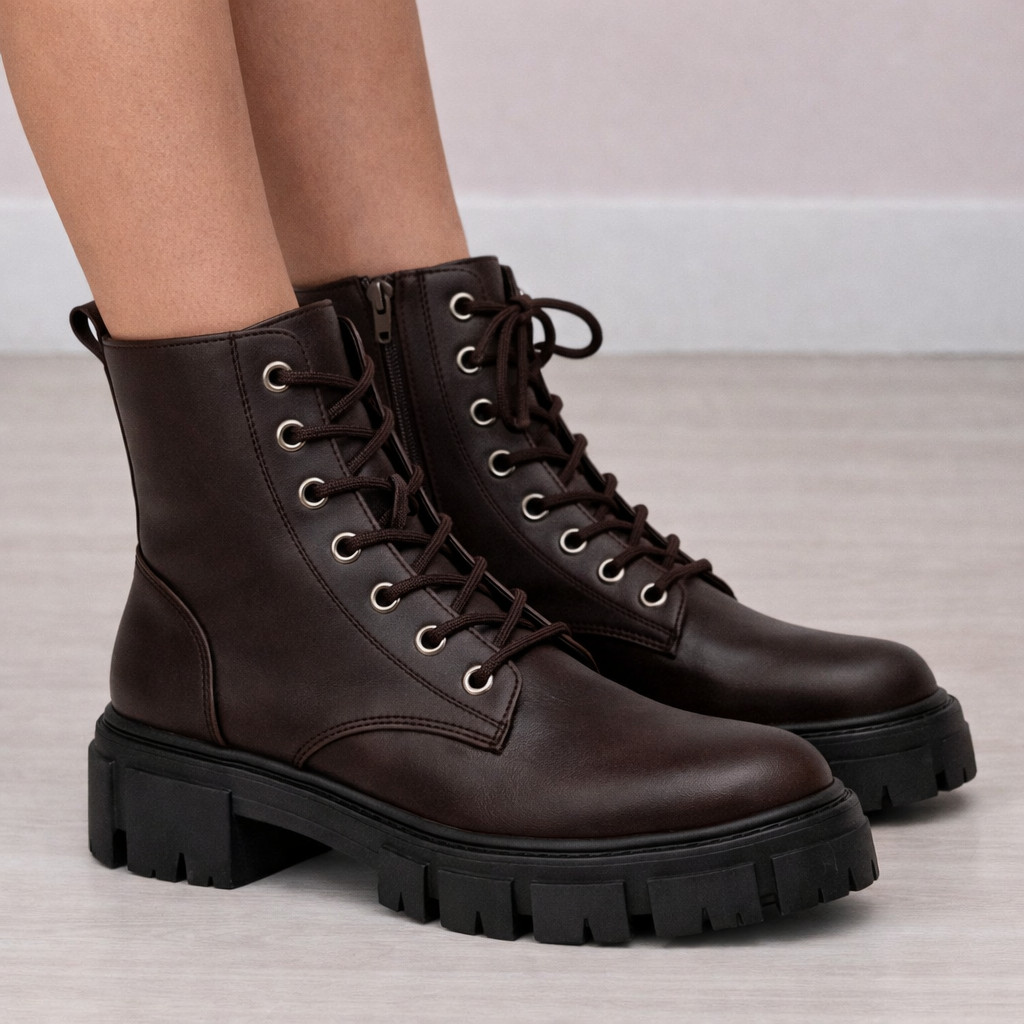 Coturno Feminino Plataforma Tratorado Cano Curto Confortável em Promoção