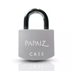 Cadeado em Alumínio de 25mm CA25 Prata - Papaiz