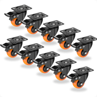 Kit 10, 8, 6, 4 Rodinhas Rodízios Rodas Moveis Com Base Giratória Freio e Trava Rodízio Anti-risco Reforçada em Oferta na Shopee