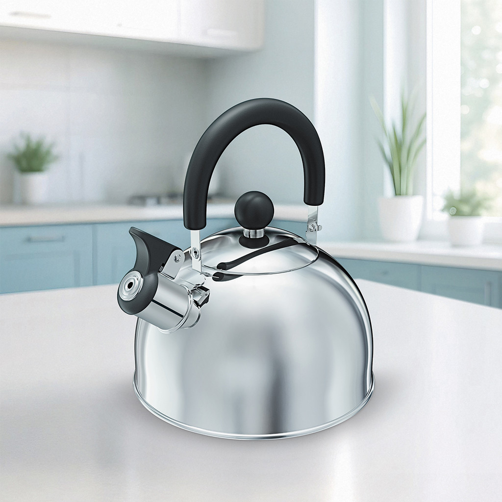 Chaleira Inox Com Apito Cabo Dobrável Ferve Rápido 1,7L · foto 2