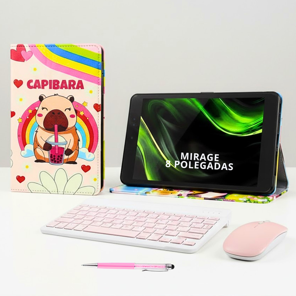 Kit Infantil Para Tablet Mirage 8 Polegadas Capa + Teclado+ Caneta Sortido Feminino
