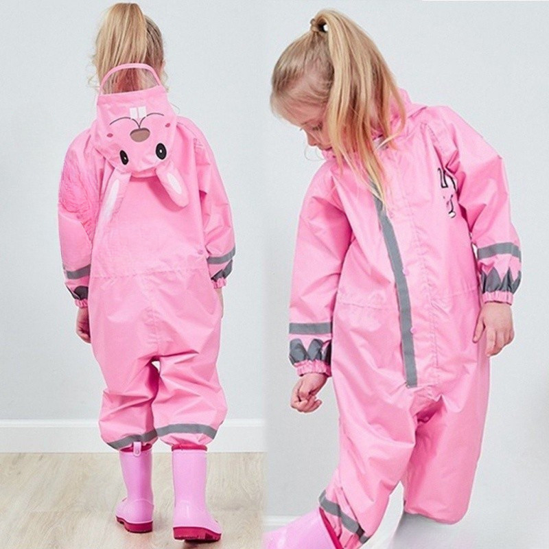 GUOJH Capa de Chuva Infantil Unissex Respirável para Idades de 3-10 BET1 JXN4 WH2F RCEM