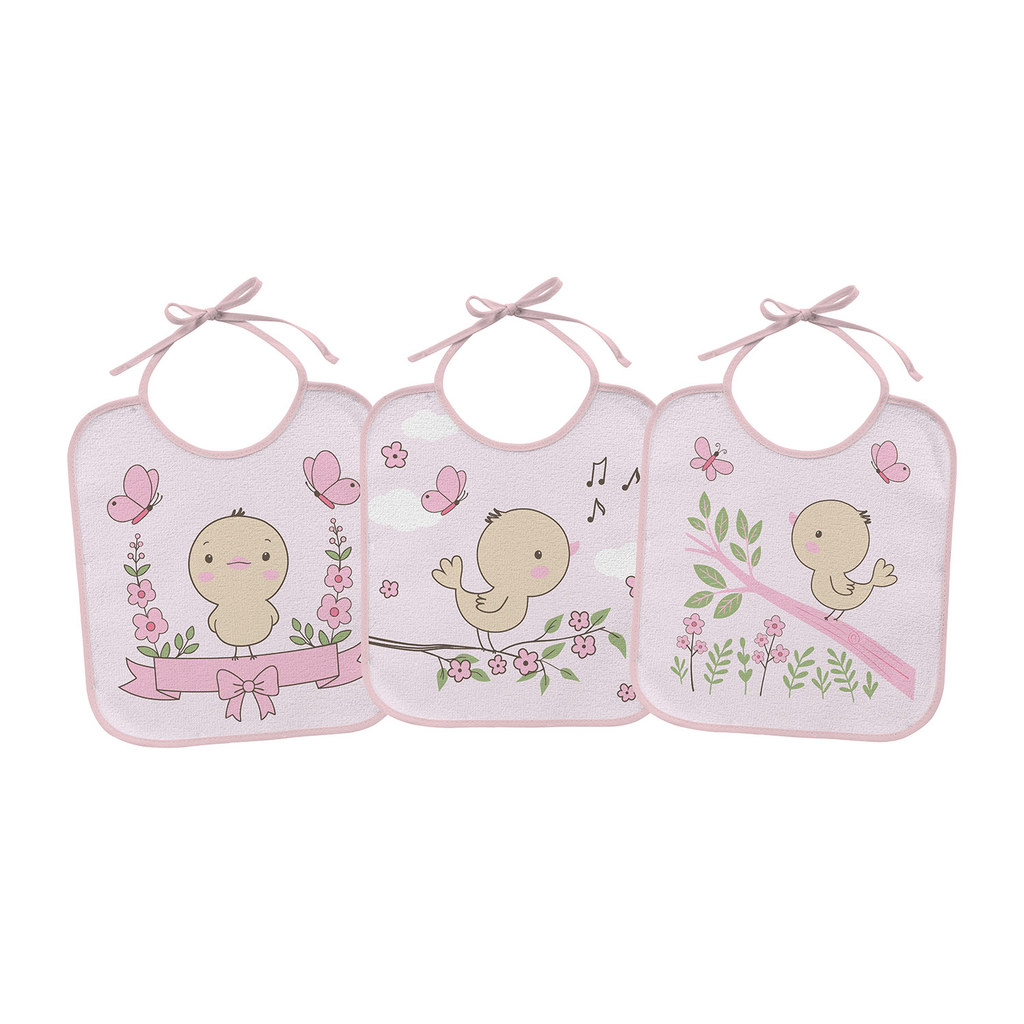 Babador para Bebê 3 Unidades 17,5 cm x 22 cm Bercinho
