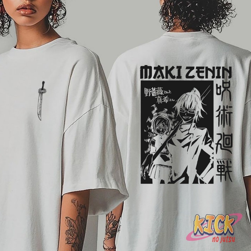 Camiseta Unissex Anime Maki Zenin Jujutsu 100% Algodão em Oferta na Shopee