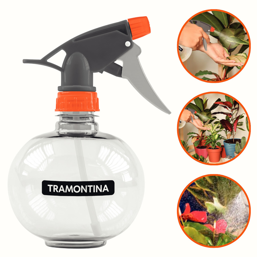 Pulverizador Borrifador Manual Pressão 450ml Tramontina Cor Transparente em Oferta na Shopee
