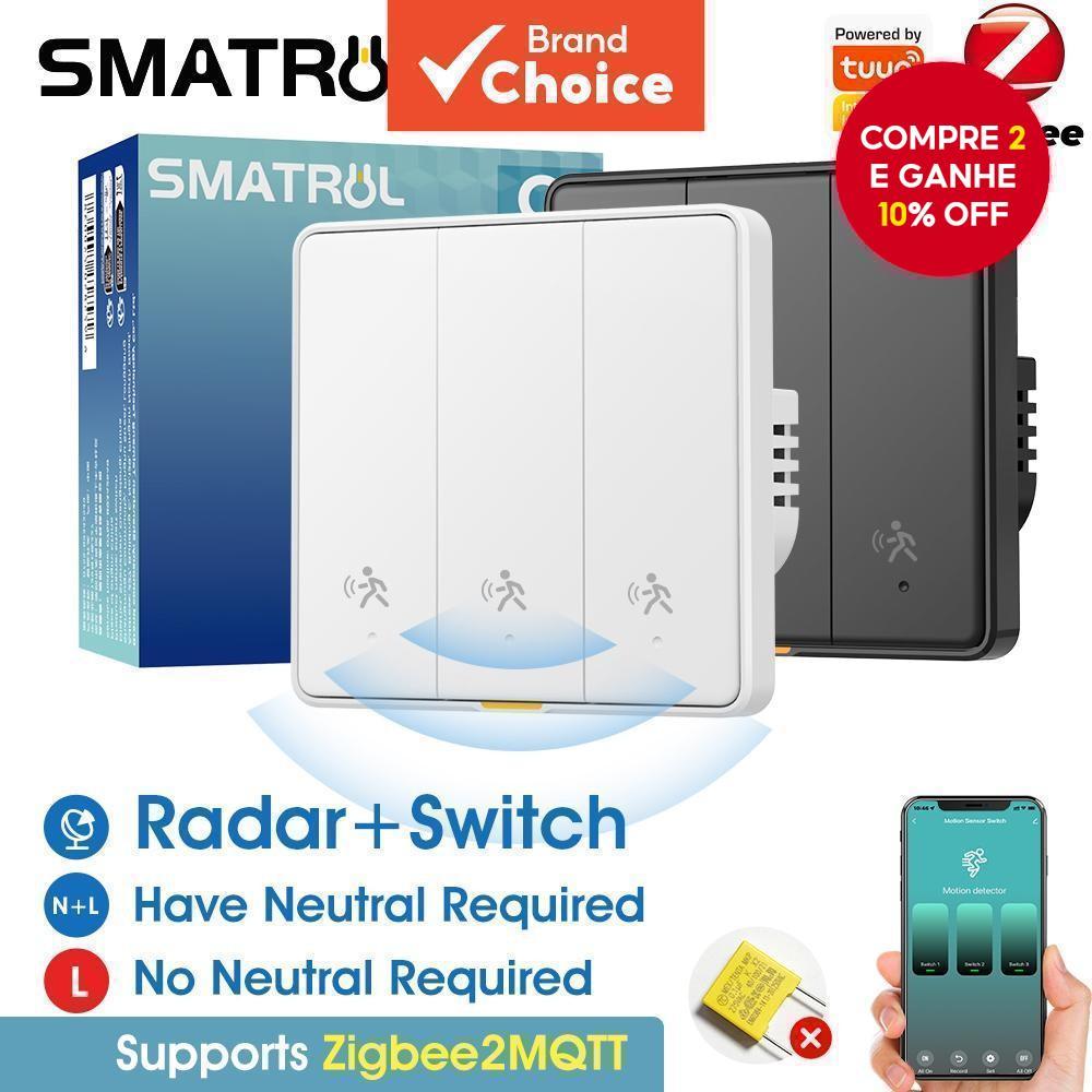Kit De Sortimento De Capacitores Smatrul Funciona Com Tuya No Neutro Zigbee Smart Home Radar Indução Sensor De Movimento