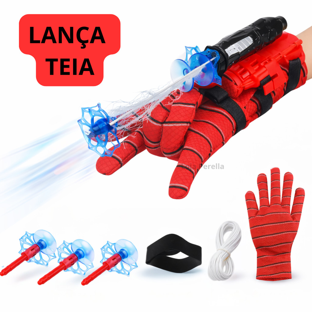 Luva Lança Teia Brinquedo Infantil Lança Dardo Spider Aranha com Ventosa Corda em Oferta na Shopee