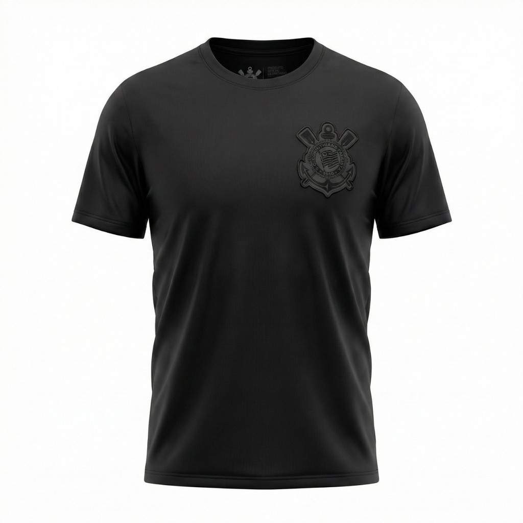 Camisa Corinthians Masculina Oficial Licenciada Brasão Bordado Dry Fit Confortável Respirável