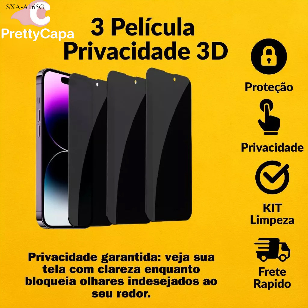 Película Privacidade Vidro Temperado Anti Spy Para Samsung Galaxy A15 A14 A16 A21S A24 A13 A25 A12 A23 A22 A50 A30 4G 5G