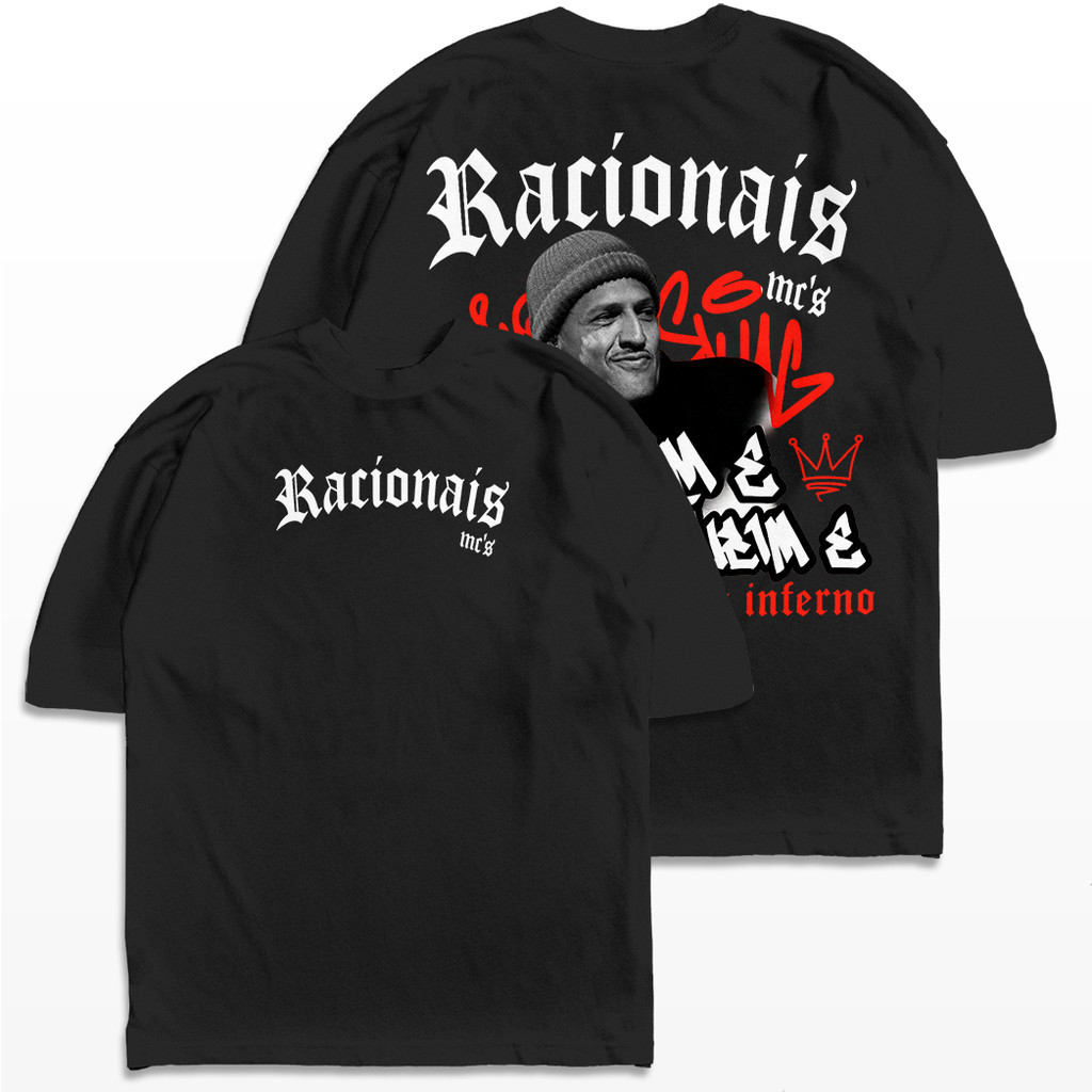 [Camiseta Premium em Algodão Puro]GXG Camiseta Oversized Racionais Mano Brown Frase Streetwear Harajuku Aesthetic Camisa